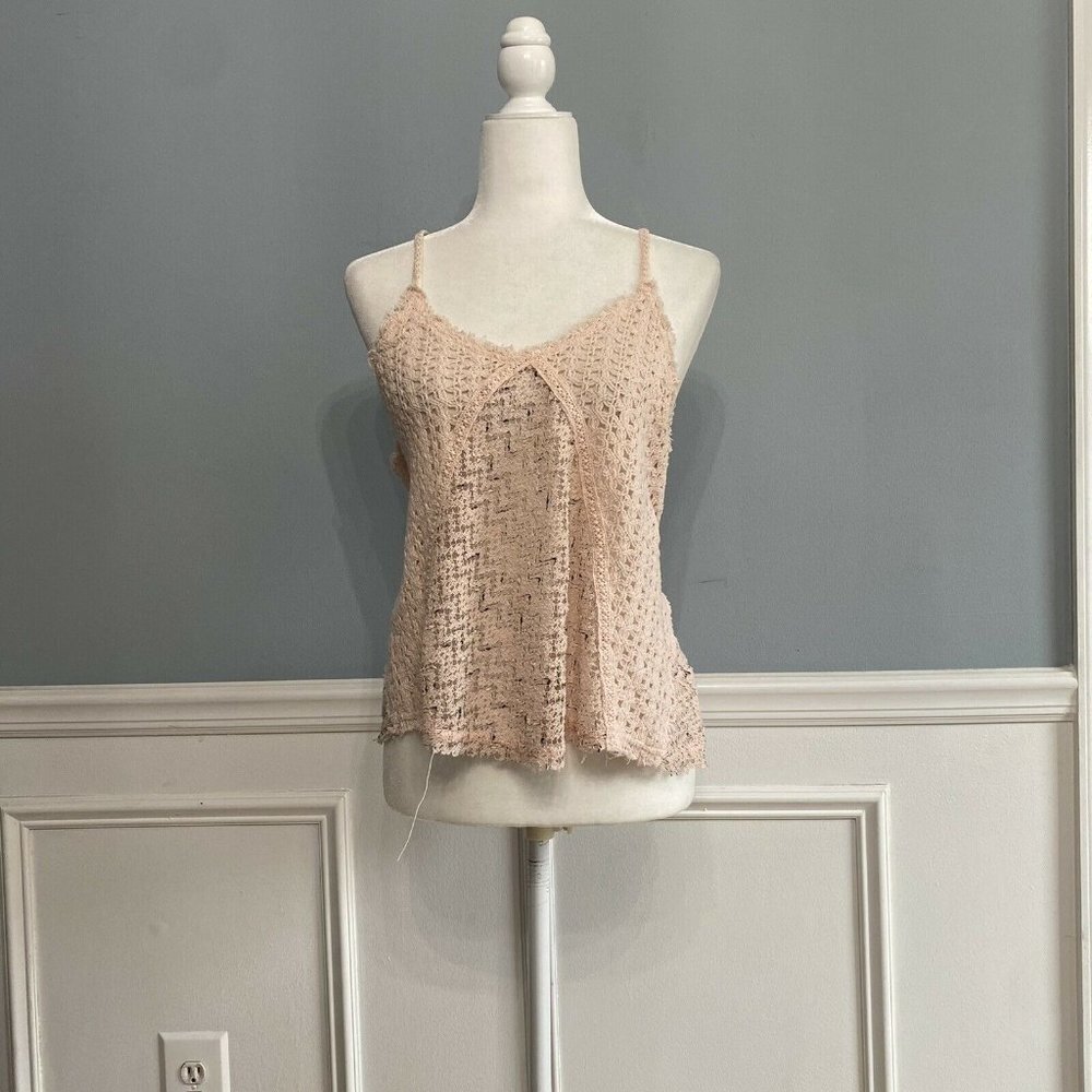 Free People Crochet Racerback Knit Boho Flowy Top - Picture 2 of 7